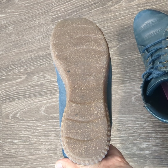 Clarks Caroline Park Ocean Blue Leather Boots - Picture 9 of 9